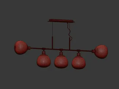 Suspension of Erich MOD221 PL 05 G Gold Chrome 3D model
