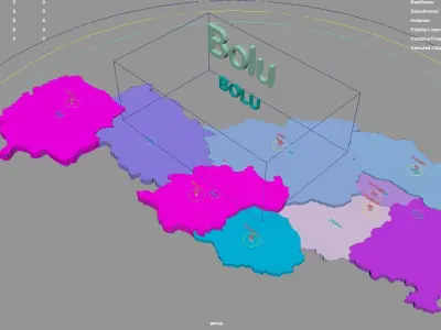 Bolu  Black Sea Region  Turkey map region geography political 3D model