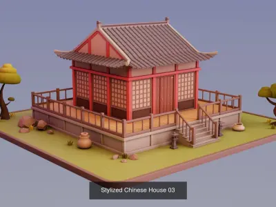 Chinese Town 3D Model Pack