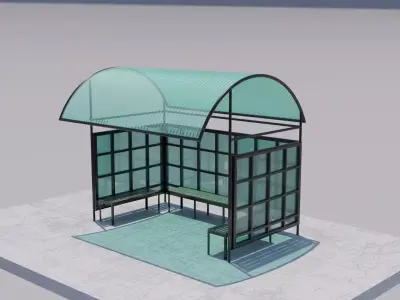 bus stop 3D model 7