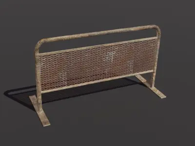 street old rusty fences - gameready Low-poly 3D model