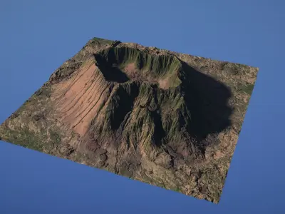 Landscape Environment Volcano Snow 09 Low-poly 3D model