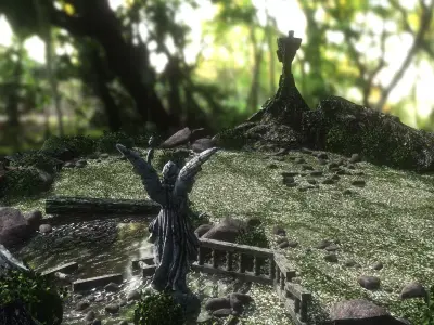 Garden of Ruins  Low-poly 3D model