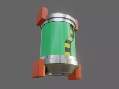Item Box - Cylinder Sci-Fi Low-poly 3D model
