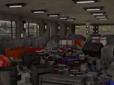Abandoned Building Props - Environment 001 Low-poly 3D model