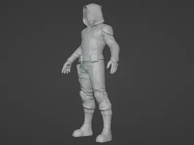Futuristic Cybernetic Warrior Bust - 3D Printable  3D print model