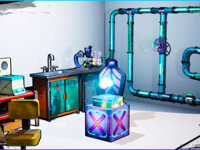 Laboratory Pack  Low-poly 3D model