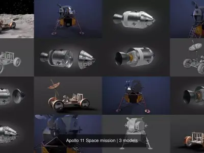 Apollo 11 Space mission 3D Model Pack
