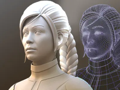 Sci-Fi Girl Character Model Low-poly 3D model