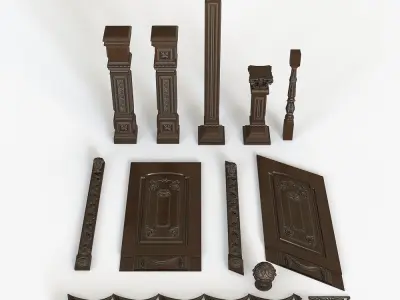 Stairs cnc kitbash 3D model
