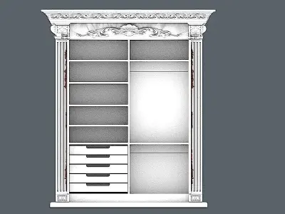 WARDROBE with drawers and doors 3D model