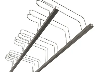 Bike Rack Street Station Low-poly 3D model
