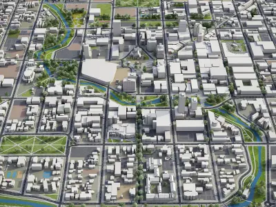 Christchurch Low-poly 3D model