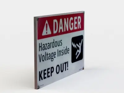 Danger sign Low-poly 3D model
