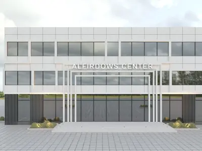 Modern school Building Exterior scene 3D model