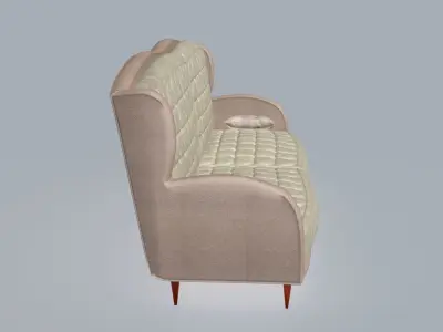 Chesterfield Vintage Smooth Sofa 3D model