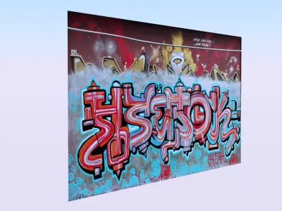 Graffiti wall XIII 3D model