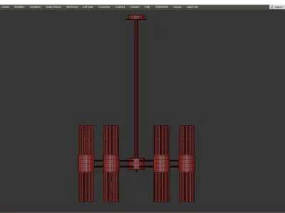 Gladwin Glass Tubes Chandelier Low-poly 3D model