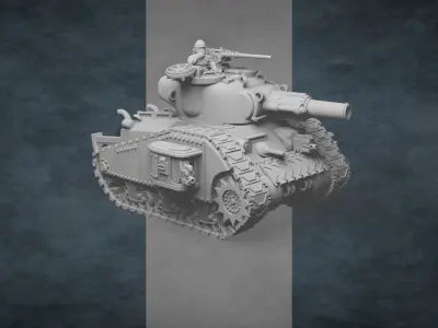 M40K1 Imperial Pattern Sherman Russ Battle Tank 3D print model