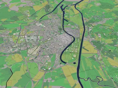 Seville Spain 25x25km City Map 3D model