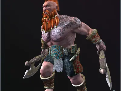 Dwarf Slayer Light Version Low-poly 3D model