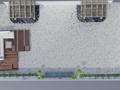 Backyard design 3D modeling 3D model