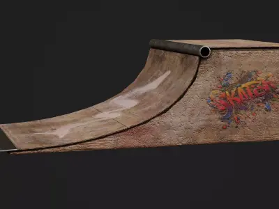 Skate Ramp Game Ready Model Low-poly 3D model