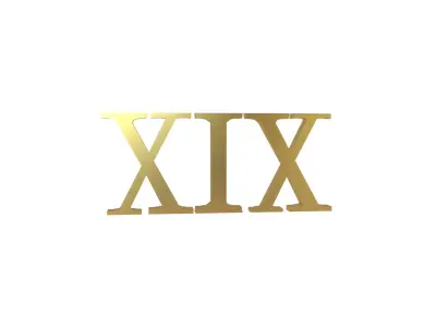 Roman Numerals 19 v1 002 Low-poly 3D model