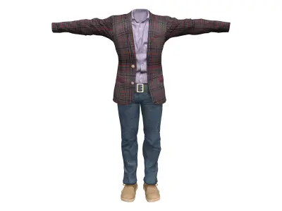 Sweatshirt Full Outfit Low-poly 3D model