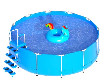 Inflatable Pool Low-poly 3D model