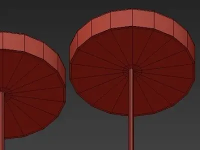Coppe four different colored pendant lights hanging 3D model