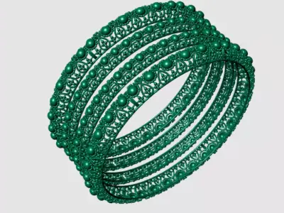 004 The Rajwada Filigree Bangle Set 3D print model