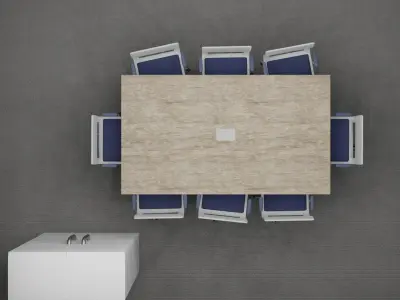 CONFERENCEROOM TABLE and CHAIR and CABINET LOWPOLY PBR MODEL Low-poly 3D model