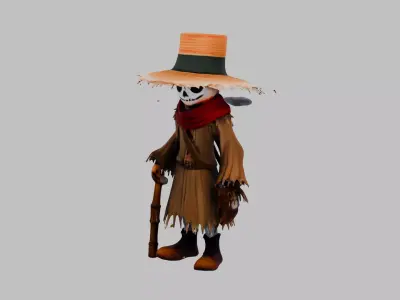 Scarecrow Free low-poly 3D model