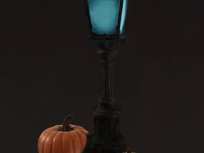 Ghostly Street Lantern Haunted 3D Printable STL Model 3D model