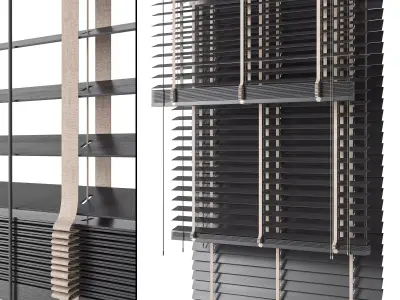 Wooden Blinds Set 18 3D model