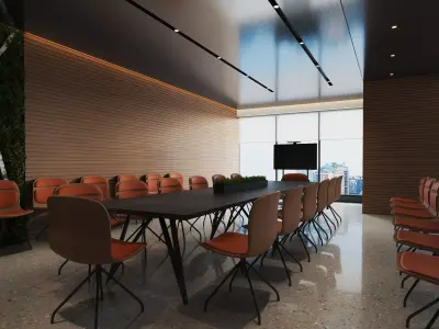 Modern Office Interior   Co-Working Space  3D Model Low-poly 3D model