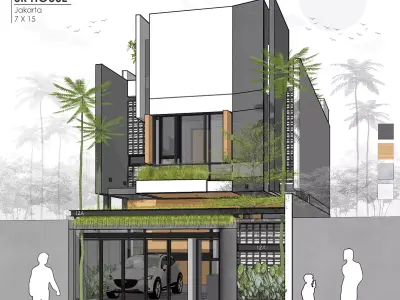 3D Model Modern Minimalist White House Contemporary Style 3D model