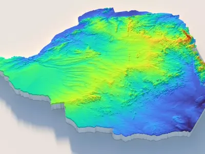 Zimbabwe Terrain country  3D model