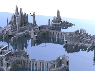 Atlantis City of the Gods Kitbash 3D model