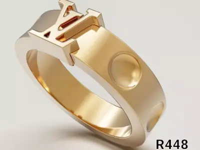 Icon Crest Gold Ring 3D print model