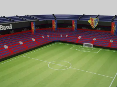 FC Basel Football Stadium Low-poly 3D model