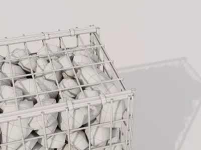 Gabion Stone Wall Props Pack 3D Model Low-poly 3D model