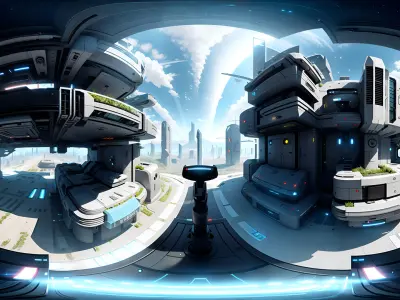 HDRI Futuristic Environments Panoramas Low-poly 3D model