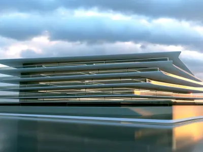 Futuristic Building Concept V2-02 3D model