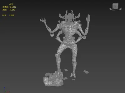 Stylish sacrificial robot Low-poly 3D model