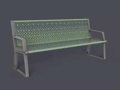Metal Modern Bench 9 PBR Game Ready Low-poly 3D model