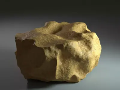 Procedural Rock Higt Poly Free 3D model