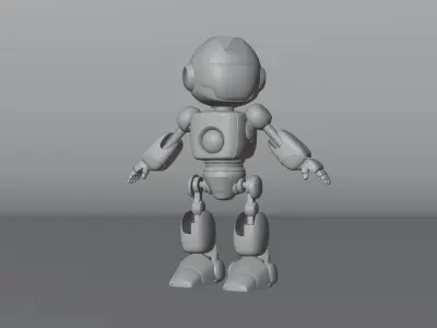 White robot android tecno 3D model