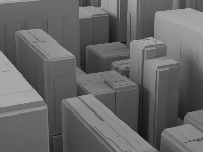 Cityscape Scenes Urban Metropolis Skyscraper Building Street Low-poly 3D model
